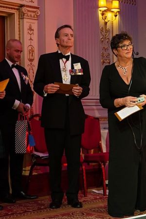 27. Heropreneurs Awards   waiting General Sir John McColl with producer Amanda Rayner